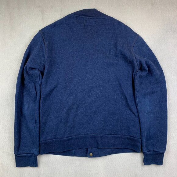 Taylor Stitch Mens Bomber Jacket 38 Small Blue Snap Button Up Fleece Lined USA - Picture 9 of 9
